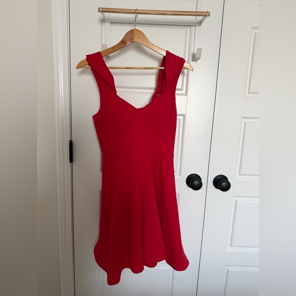 Sequin Hearts Red Sleeveless V-Neck Mini Dress
